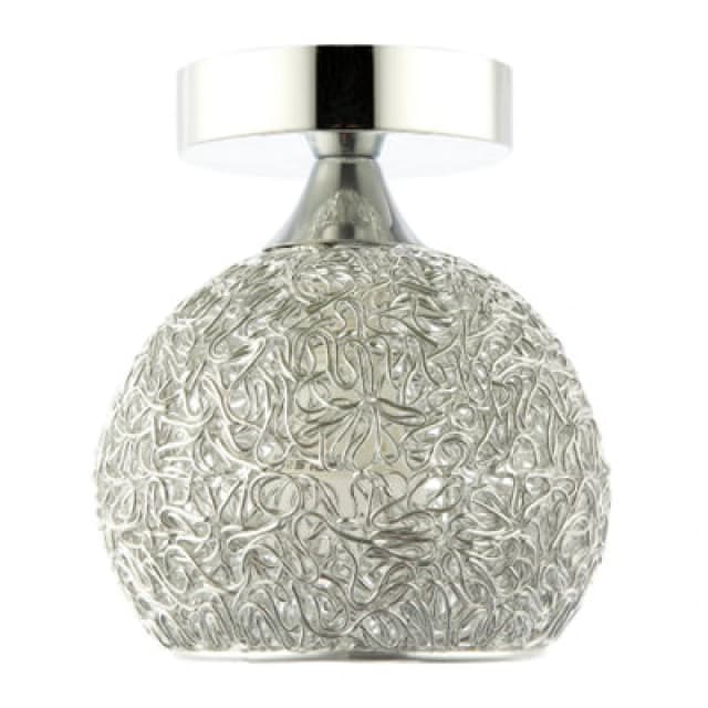 Happy Homewares Modern Polished Chrome Ceiling Light Fitting With Twisting Metal Shade