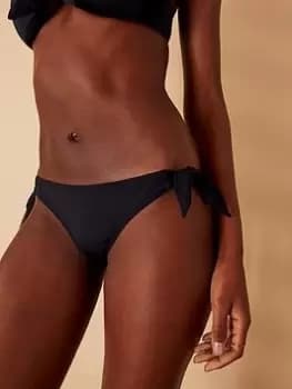 Accessorize Bunny Side Tie Bikini Bottoms - Black, Size 10, Women