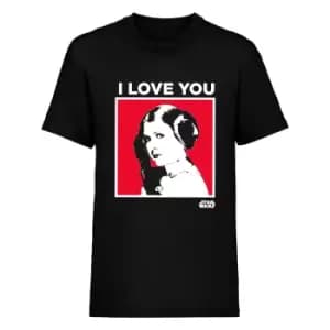 Star Wars Mens I Love You Princess Leia T-Shirt (XL) (Black)