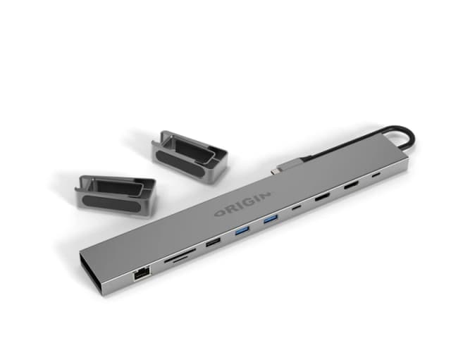 Origin Storage Origin Storage Travel Dock USB-C 4K 10in1 with Dual HDMI and 100w UK AC Adapter OSDOCK-TD10-1PD