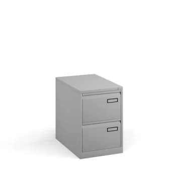 Bisley steel 2 drawer public sector contract filing cabinet 711mm high - goose grey