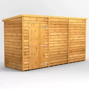 12X4 Power Overlap Pent Windowless Shed