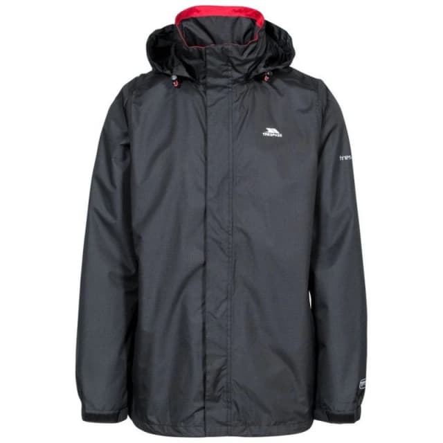 Trespass Trespass Men Fraser II Waterproof Jacket in Black Size: X-Small Black XS Male 5057819091687