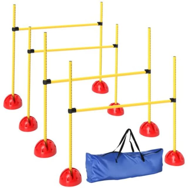PawHut PawHut 4 Piece Dog Agility Equipment with 4 Hurdle Bar for Jump Training