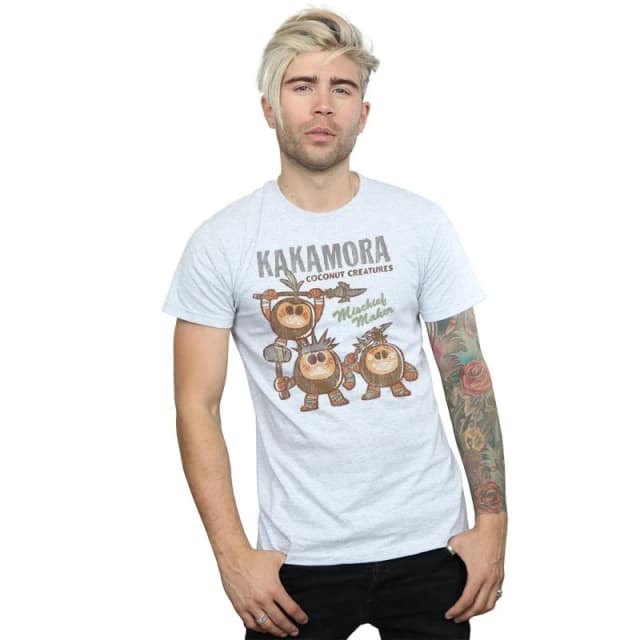 Disney Men Moana Kakamora Mischief Maker T-Shirt in Grey Size: Small Grey S Male 5057955995399