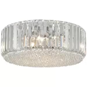 Zumaline Prince Crystal Ceiling Light, Silver, 5x G9