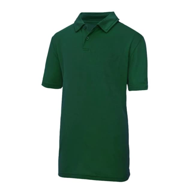 Just Cool Sports Polo Plain Shirt Pack of 2 in Bottle Green Size: 12-13 Years Bottle Green Unisex 12-13 Years