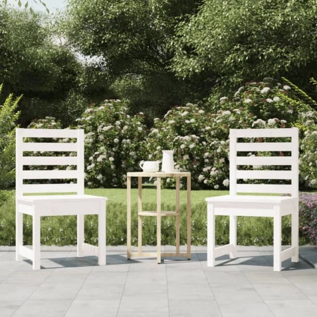 VIDAXL Garden Chairs 2 pcs White 50x48x91.5cm Solid Wood Pine Vidaxl 8720845691493