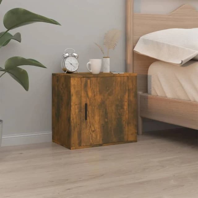 Vidaxl Wall-mounted Bedside Cabinet Smoked Oak 50X30X47 Cm, Brown 816874