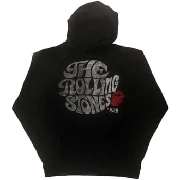 The Rolling Stones - Swirl Logo '82 Unisex Large Hoodie - Black