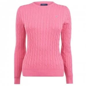 Gant Cotton Cable Knit Jumper - 665 Rap Rose