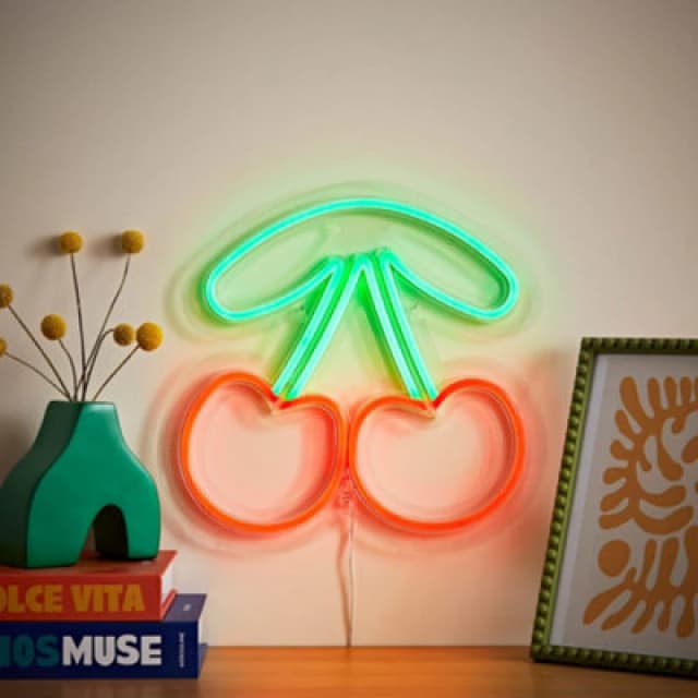 Valuelights Cherries Neon Sign Deoration Wall Light