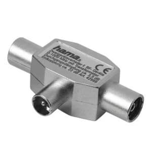 Hama Antenna Splitter, coax plug - 2 coax sockets, metal