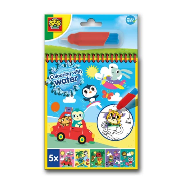 SES Creative Colouring with water book with water brush - Trave Multi unisex One Size