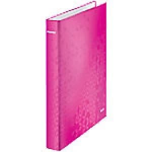 Leitz Ring Binder 2 ring 25mm Cardboard A4+ Pink