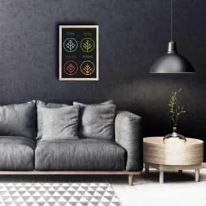 KCT-042 Multicolor Decorative Framed MDF Painting