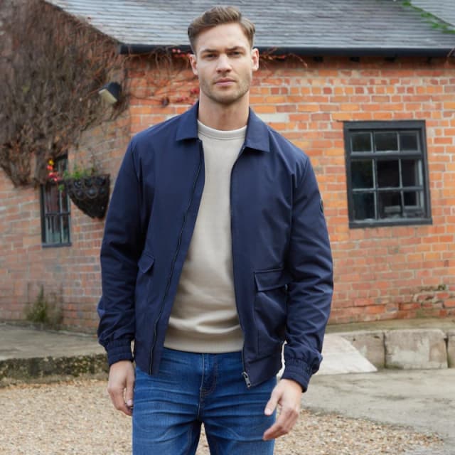 Threadbare 'Sonton' Patch Pocket Collared Zip-Through Jacket Navy