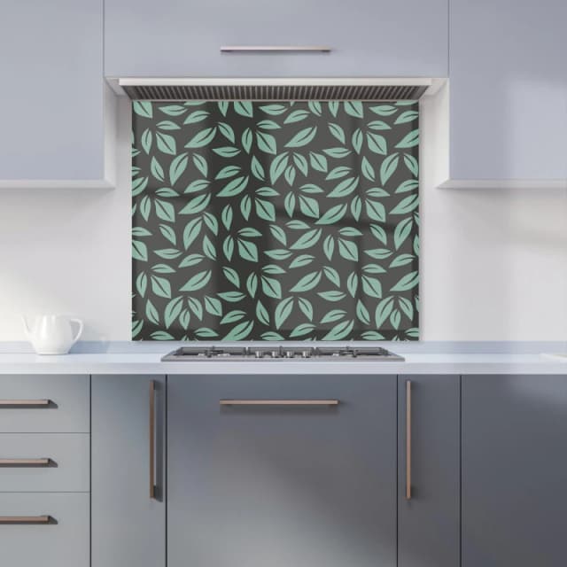 Warren Reed - Designer Delicate Green Foliage Kitchen Splashback Size: 600mm x 750mm Green Unisex 600mm x 750mm