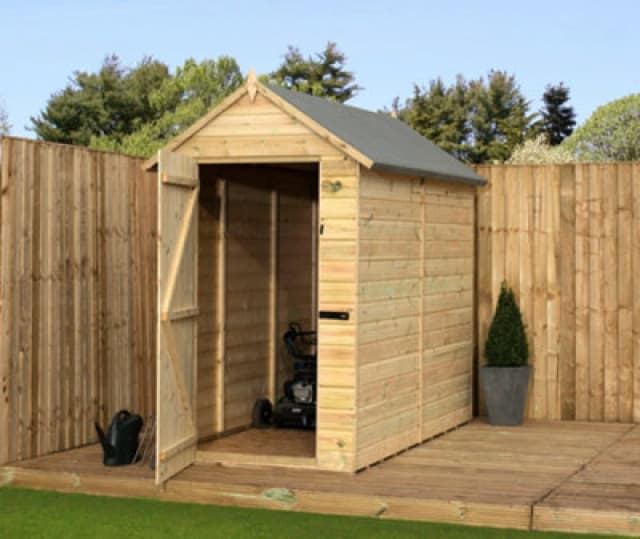 Empire Sheds Empire 8000 Premier Apex Shed 4X9 Pressure Treated Tongue And Groove Wooden Garden Shed (4' X 9' / 4ft X 9ft) (4X9)