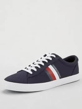 Tommy Hilfiger Stripe Detail Sneakers - Desert Sky Navy, Desert Sky Navy, Size 10, Men