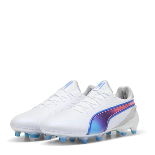 Puma King Ultimate Launch Firm Ground Football Boots - White White 7