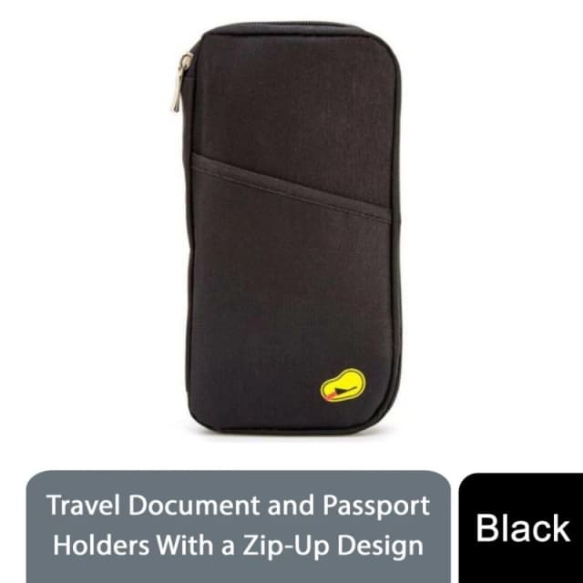 Unbranded Travel Document and Passport Holders With a Zip-Up Design, Black 5060488849886