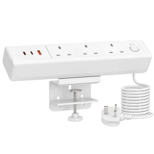 Proline DESK POWER POD 3 x 13A + 1 USB-A & 2 X USB-C (65W) - WHITE