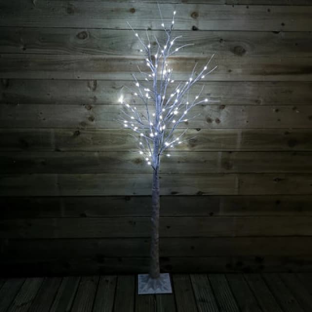 Samuel Alexander 1.8m (6ft) Indoor Outdoor Christmas Lit Birch Tree with 80 Ice White LEDs White