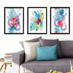 SET_040 Multicolor Decorative Framed Painting (3 Pieces)
