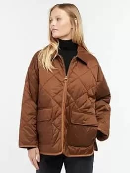 Barbour Ryhope Diamond Quilted Jacket - Brown, Size 10, Women