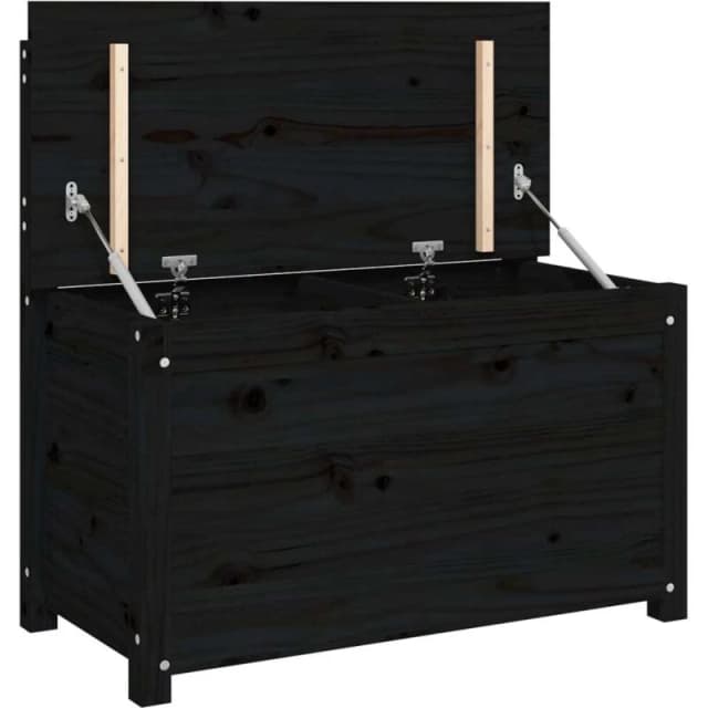 VIDAXL Bench Black 80x41x77cm Solid Wood Pine Vidaxl 823553