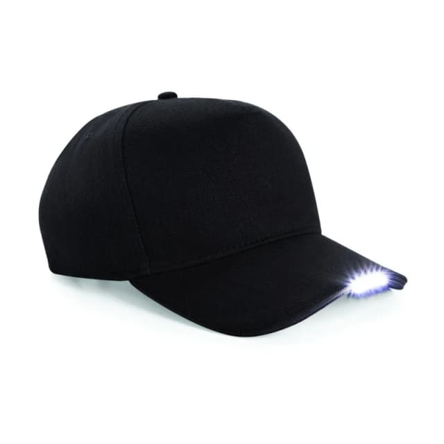 Beechfield Mens LED Light Baseball Cap Pack of 2 in Black Male One Size