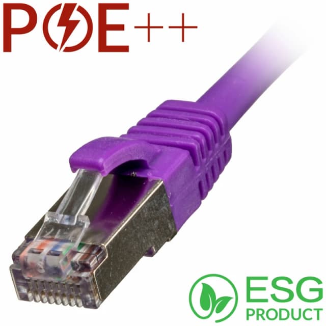 Cablenet Cablenet 1m Cat6a RJ45 Violet S/FTP LSOH 26AWG Snagless Booted Patch Lead (PK 100) 65-7010B