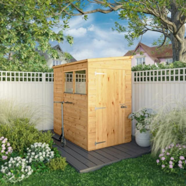 Mercia 6 x 4 Woodsman Shiplap Pent Shed, Brown SI-100-001-0007