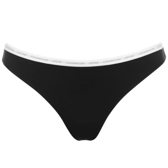 Calvin Klein 2 Pack CK One Cotton Thong - Black 12