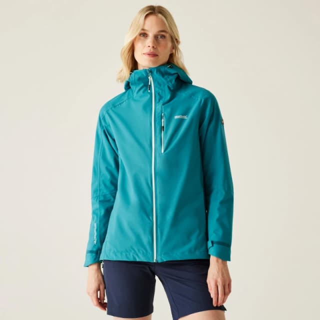 Regatta Womens Birchdale Waterproof Hooded Shell Jacket in Turquoise Size: 10 Turquoise Female 10
