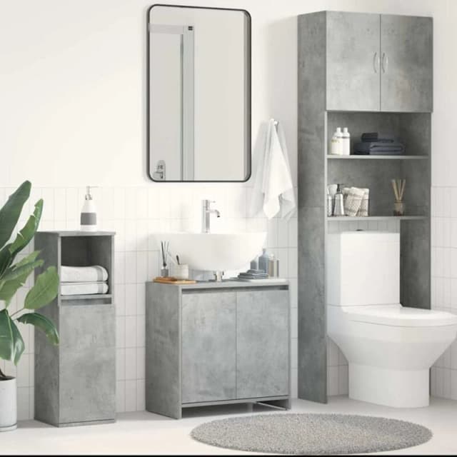 VIDAXL Bathroom Cabinet Concrete Grey 60x33x61cm Engineered Wood Vidaxl 8720286015933