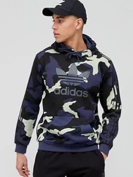 adidas Originals Trefoil Camo Hoodie - Black/Camo, Black Camo Size M Men