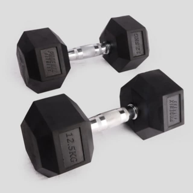 Phoenix Fitness 12.5Kg Hexagonal Dumbbell Pair For Strength Training Workouts