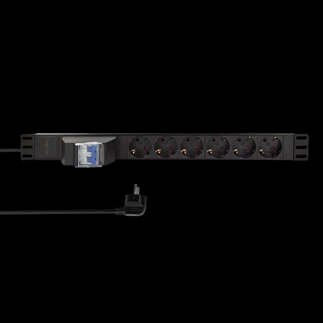 LogiLink 19" PDU 6 x CEE 7/3 socket. with 2 pole circuit breaker