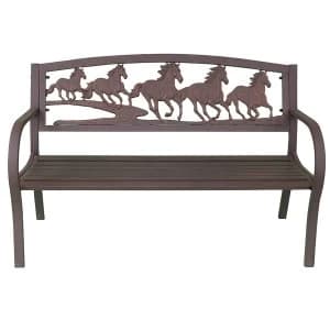 Gardeco Cast Iron Wild Horses Bench
