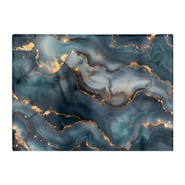 Warren Reed Designer Blues And Gold Marble Effect Chopping Board