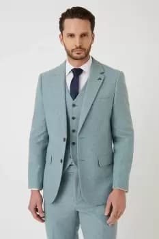 Mens Slim Fit Green Tweed Suit Jacket