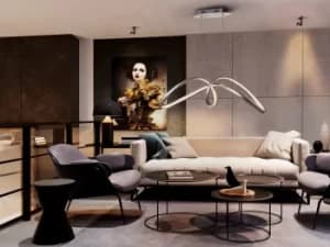 Lia Modern Designer LED Pendant Light Silver Leaf Finish, 1800lm, 3000K