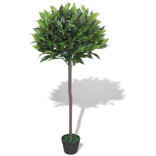 vidaXL Artificial Bay Tree Plant with Pot 125cm Green Fake Lifelike Indoor