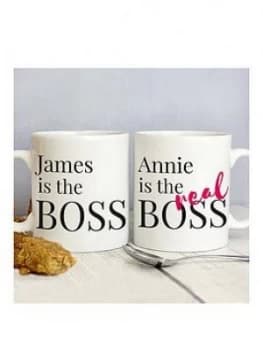 Personalised The Real Boss Mug Set