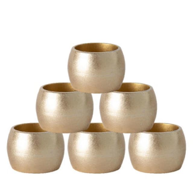 Argon Tableware Metallic Napkin Rings - Gold - Pack Of 6