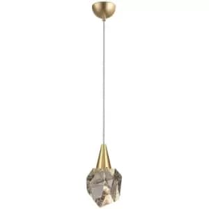Schuller Aquaria Integrated LED Pendant Ceiling Light Matt Gold, Transparent 3000K 450Lm