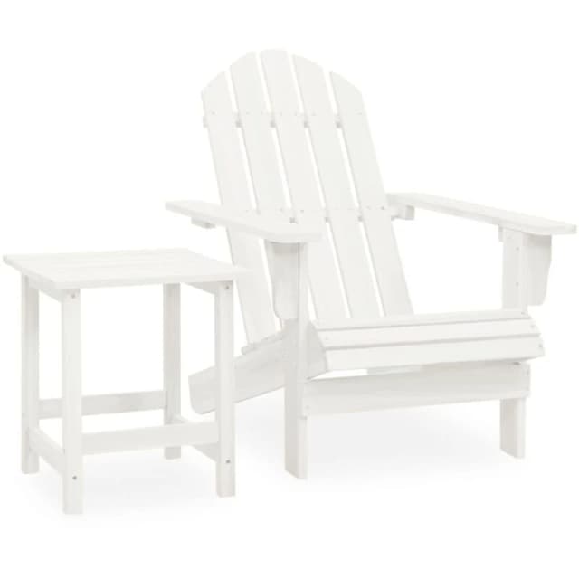 VIDAXL Vidaxl - Garden Adirondack Chair with Table Solid Fir Wood White 8720286241004