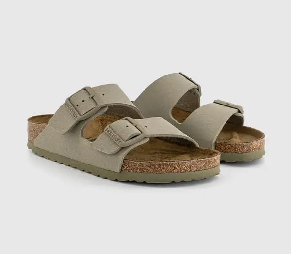 Birkenstock Womens Arizona Two Strap Faded Khaki BF, 4